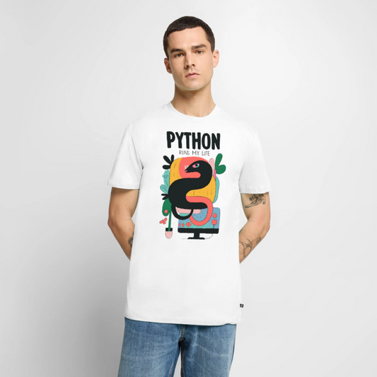 Python runs my Life - Men’s Premium T-Shirt - white