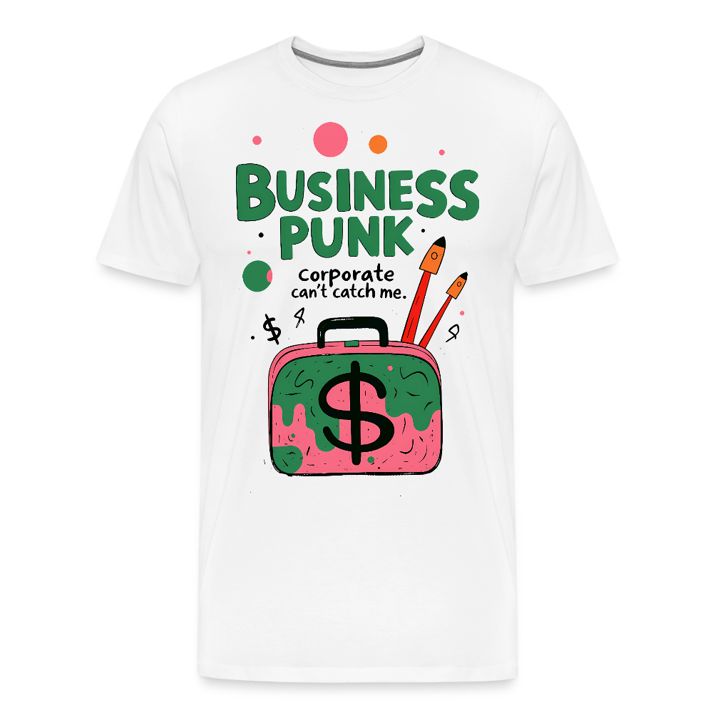Business Punk - Corporate can´t catch me - Men’s Premium T-Shirt - white