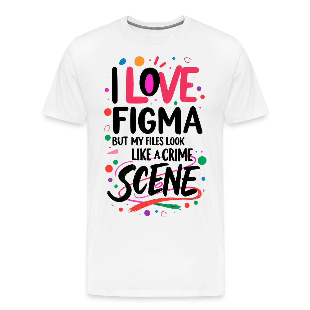 I love Figma but my files look like a crime scene - Men’s Premium T-Shirt - white