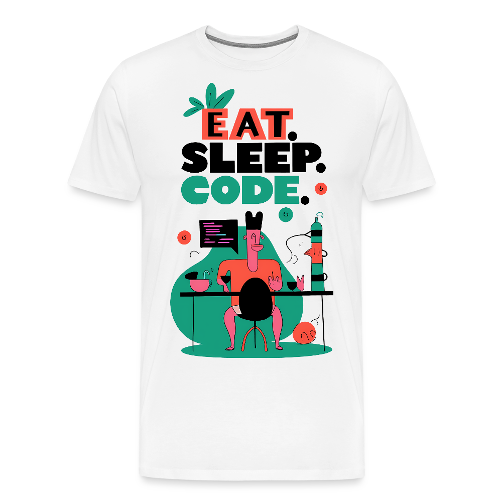 Eat. Sleep. Code - Men’s Premium T-Shirt - white