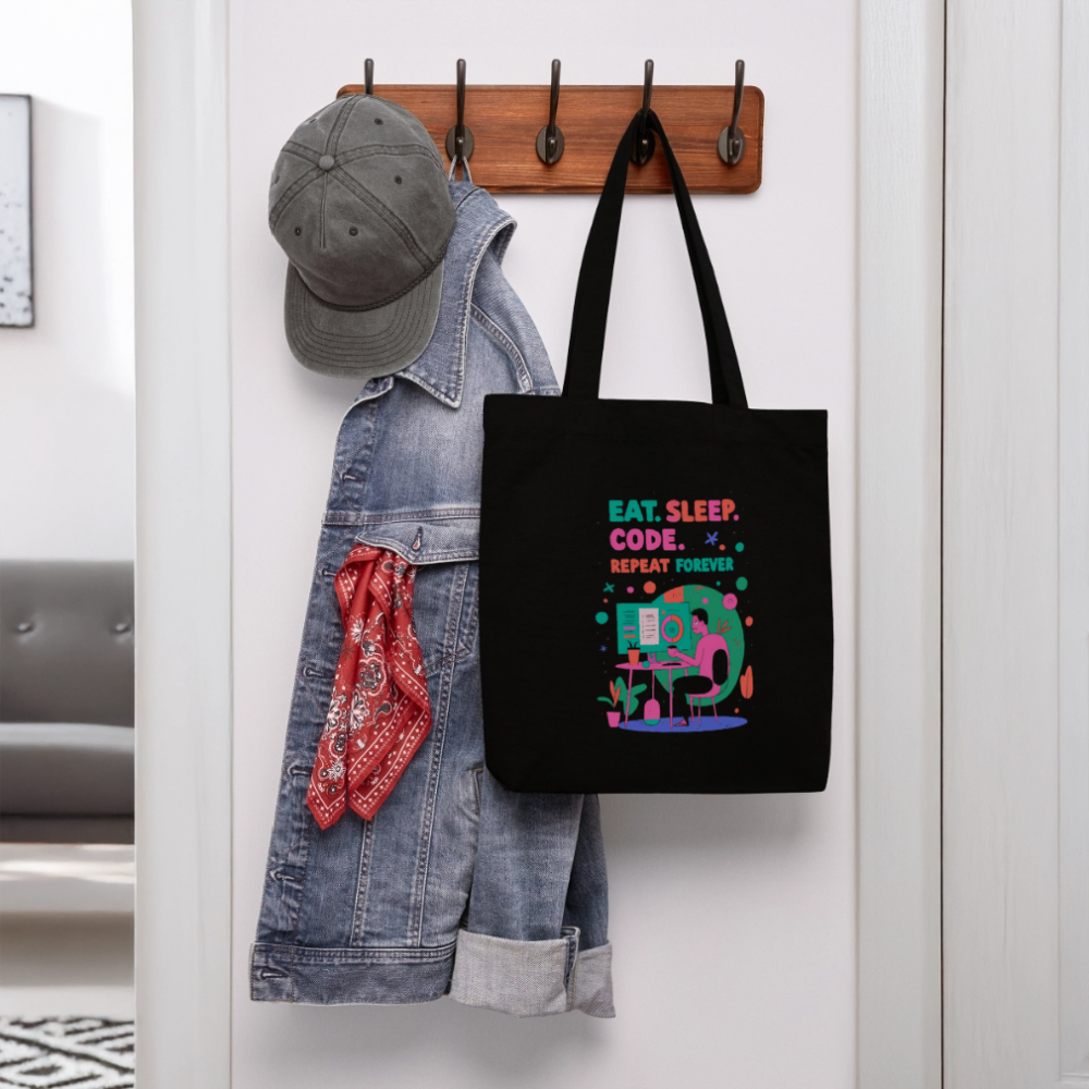 Eat. Sleep. Code. Repeat forever - Tote Bag - black