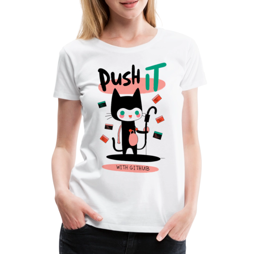 Push it with GitHub - Women’s Premium T-Shirt - white