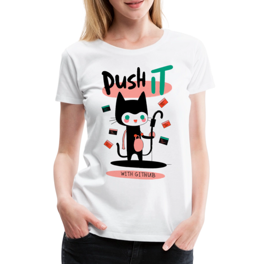 Push it with GitHub - Women’s Premium T-Shirt - white
