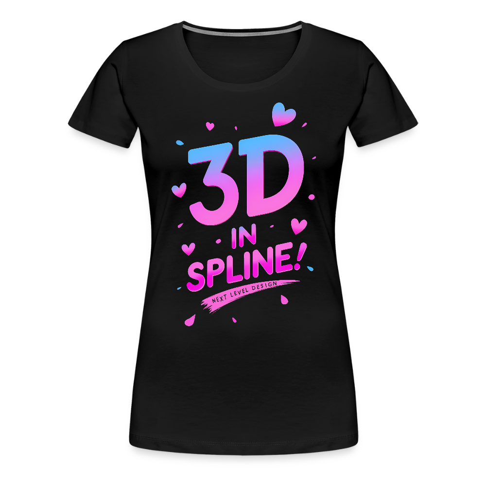 3D in Spline - Next level Design - Women’s Premium T-Shirt - black