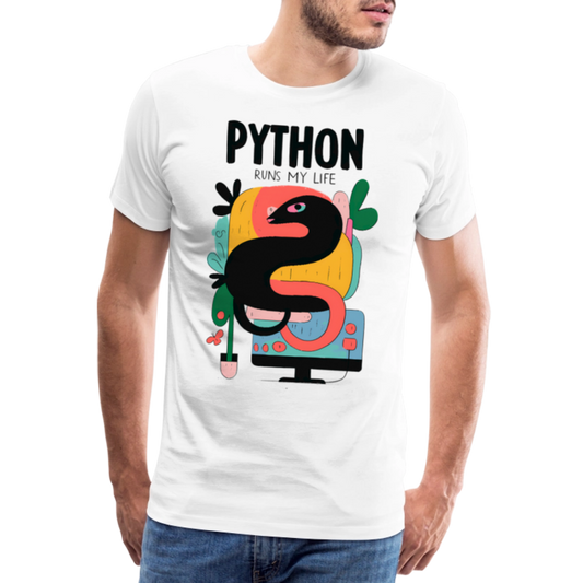 Python runs my Life - Men’s Premium T-Shirt - white