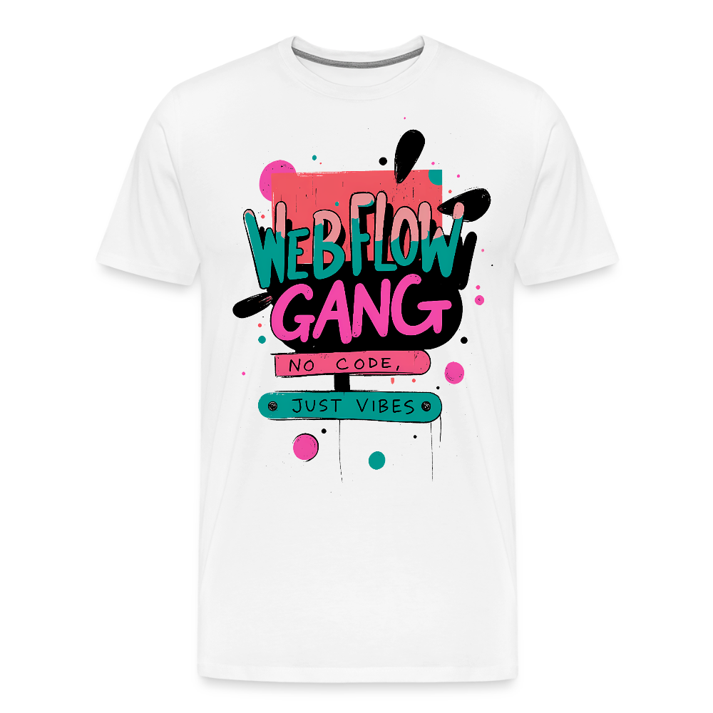 Webflow Gang. No Code. Just Vibes. - Men’s Premium T-Shirt - white