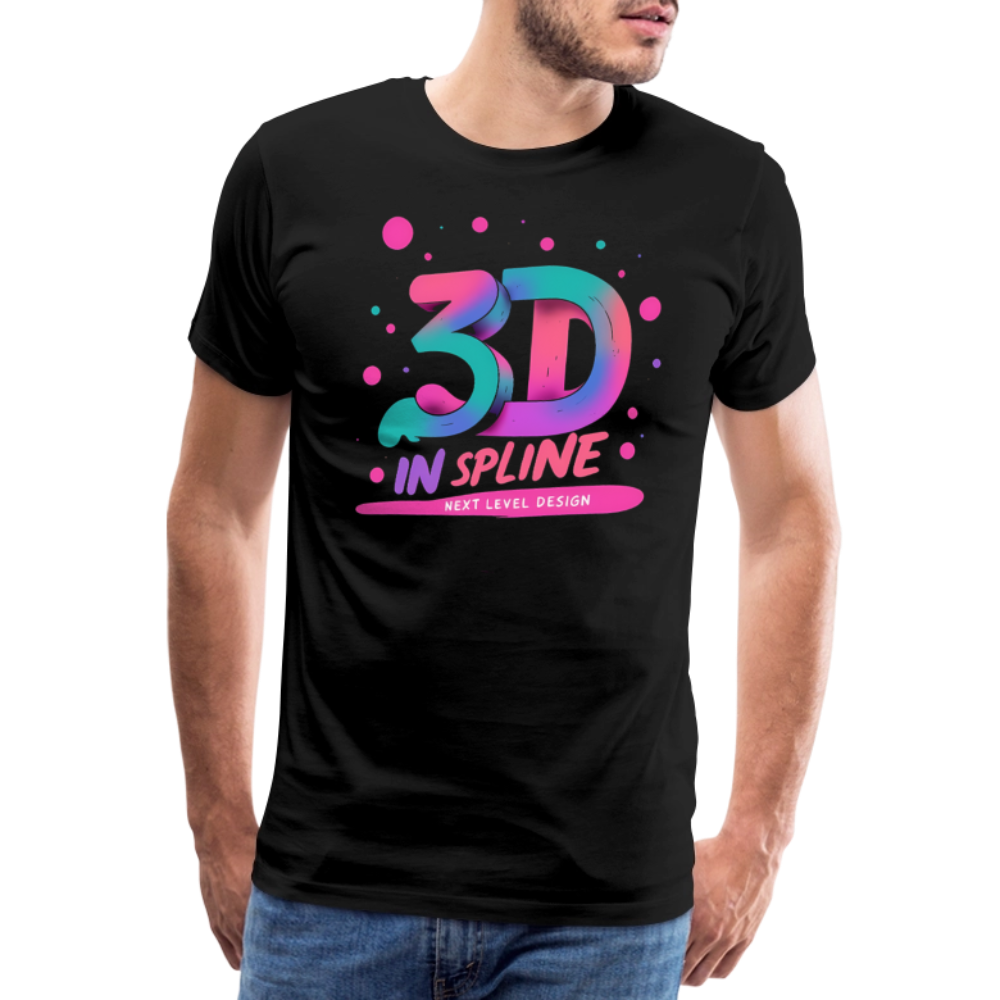 3D in Spline - Men’s Premium T-Shirt - black