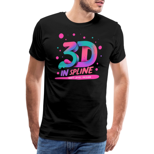 3D in Spline - Men’s Premium T-Shirt - black