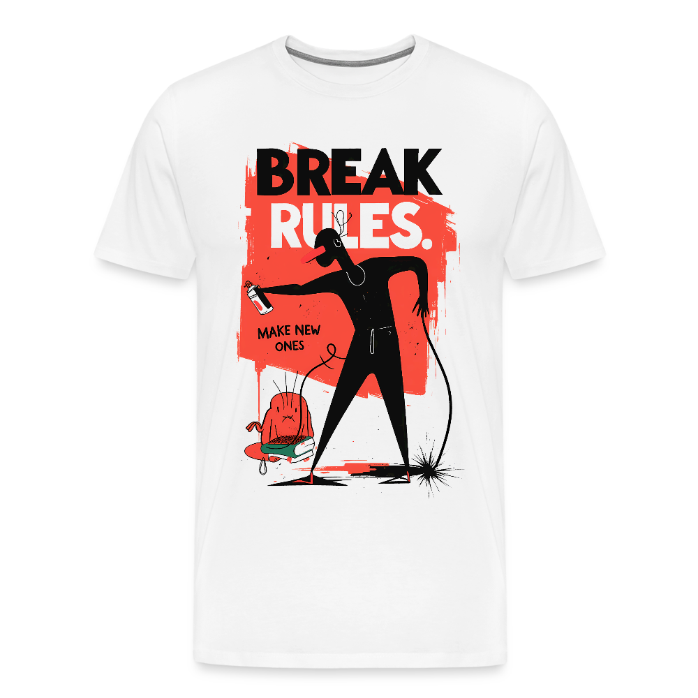 Break Rules. Make new ones - Men’s Premium T-Shirt - white
