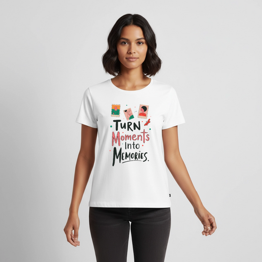 Turn Moments into Memories - Women’s Premium T-Shirt - white