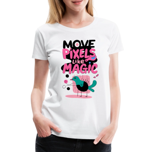 Move Pixels like Magic - Women’s Premium T-Shirt - white