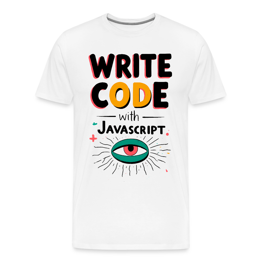 Write Code with Javascript - Men’s Premium T-Shirt - white
