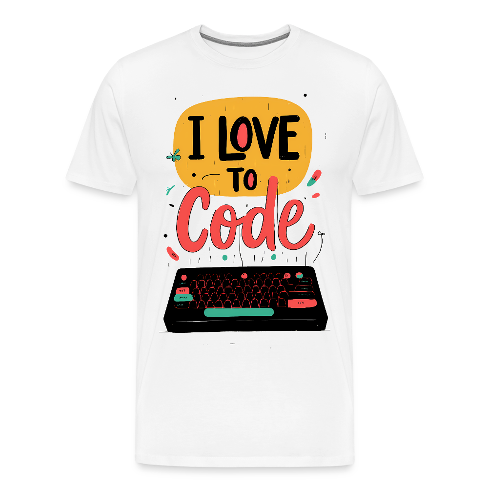 I love to Code - Men’s Premium T-Shirt - white