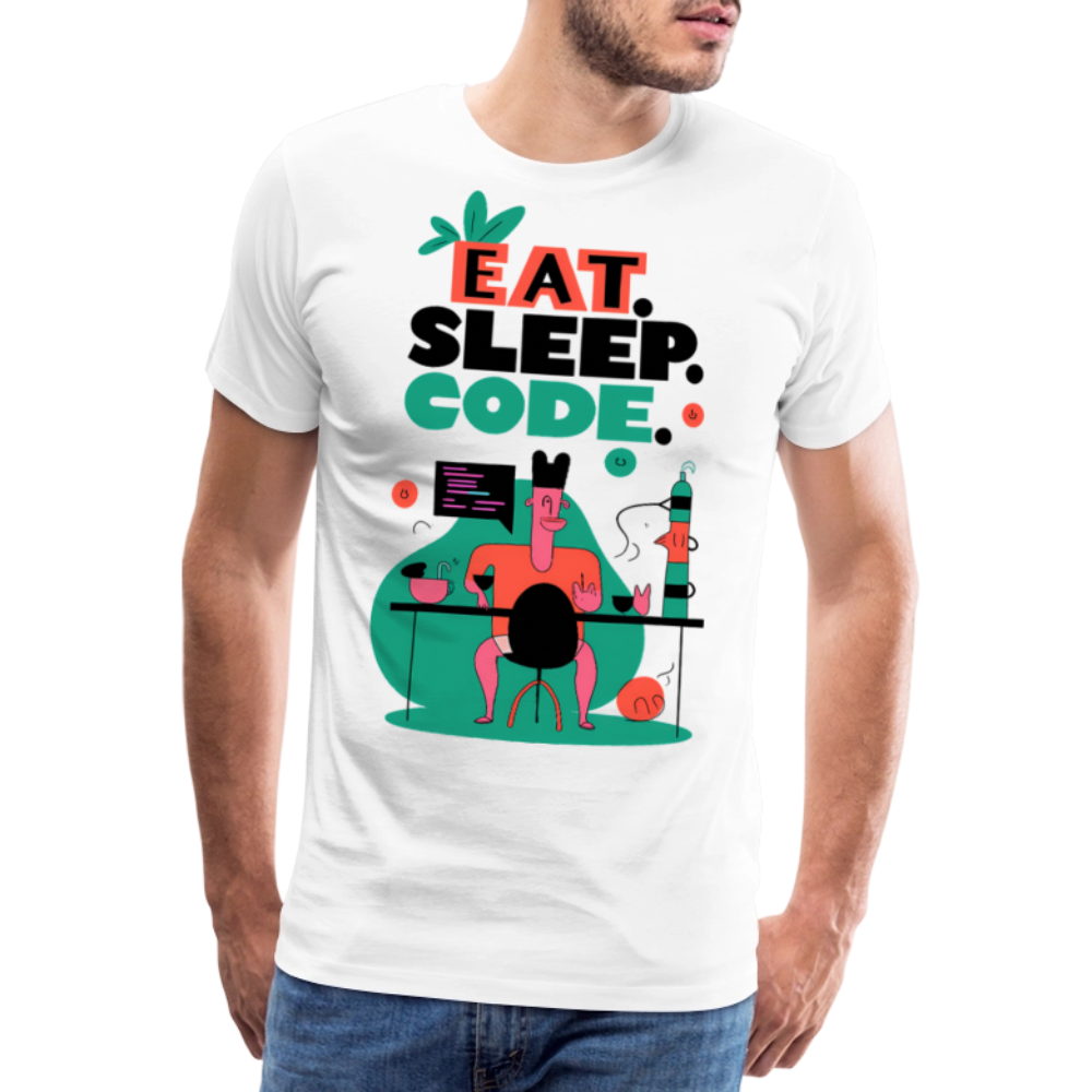 Eat. Sleep. Code - Men’s Premium T-Shirt - white