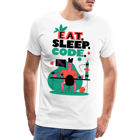 Eat. Sleep. Code - Men’s Premium T-Shirt - white