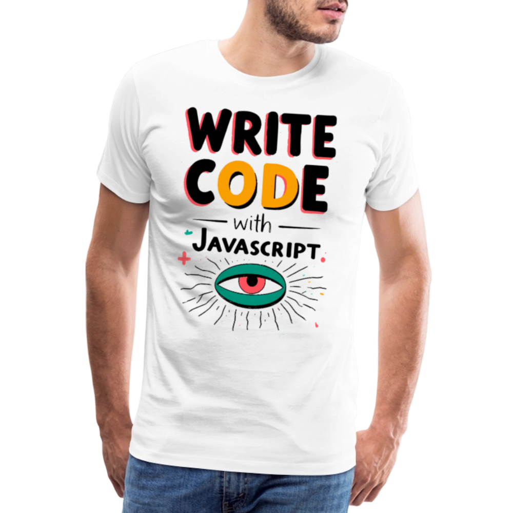 Write Code with Javascript - Men’s Premium T-Shirt - white