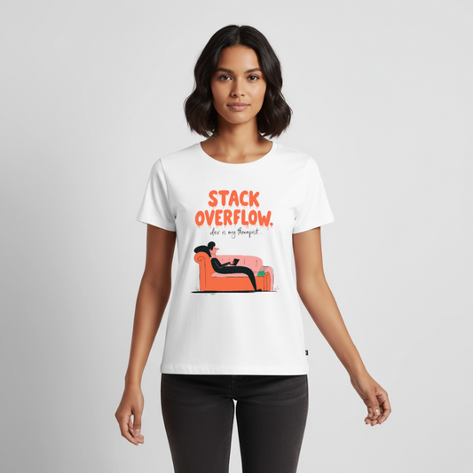 Stack overflow - Dev is my therapist - Women’s Premium T-Shirt - white