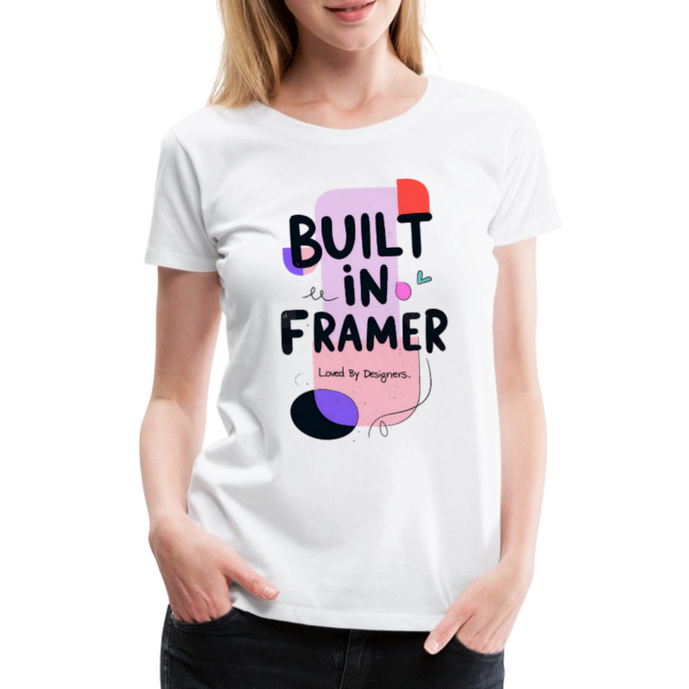 Built in Framer - Loved by Designers - Women’s Premium T-Shirt - white