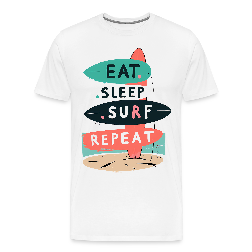 Eat Sleep Surf Repeat - Men’s Premium T-Shirt - KUNST-STOFF STUDIO