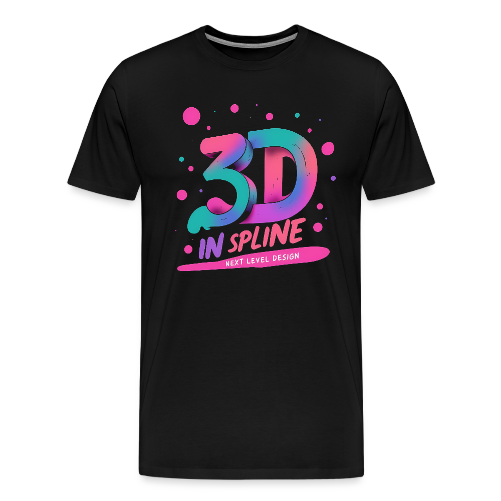 3D in Spline - Men’s Premium T-Shirt - black