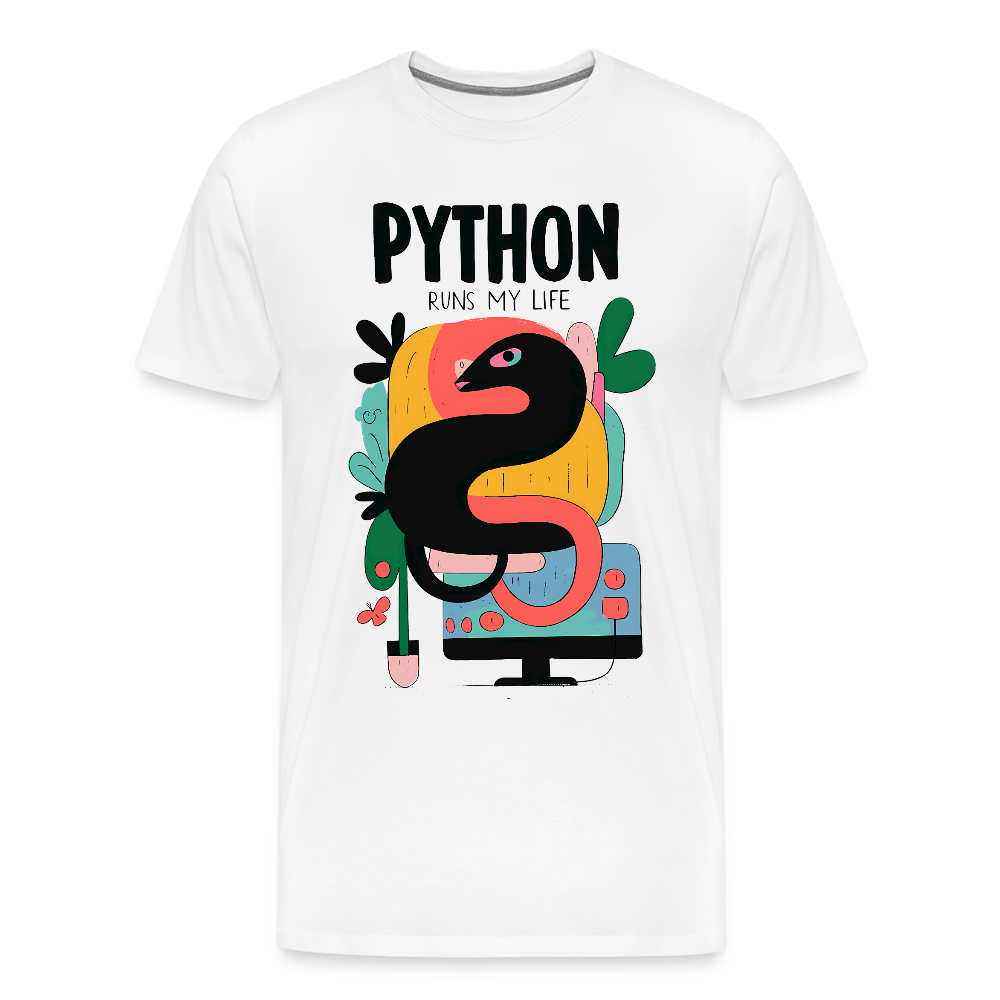 Python runs my Life - Men’s Premium T-Shirt - white