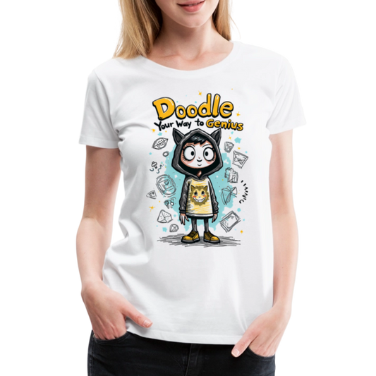 Doodle your way to Genius - Women’s Premium T-Shirt - white