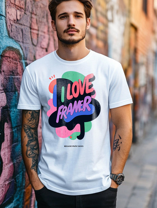 I love Framer because static sucks - Men’s Premium T-Shirt
