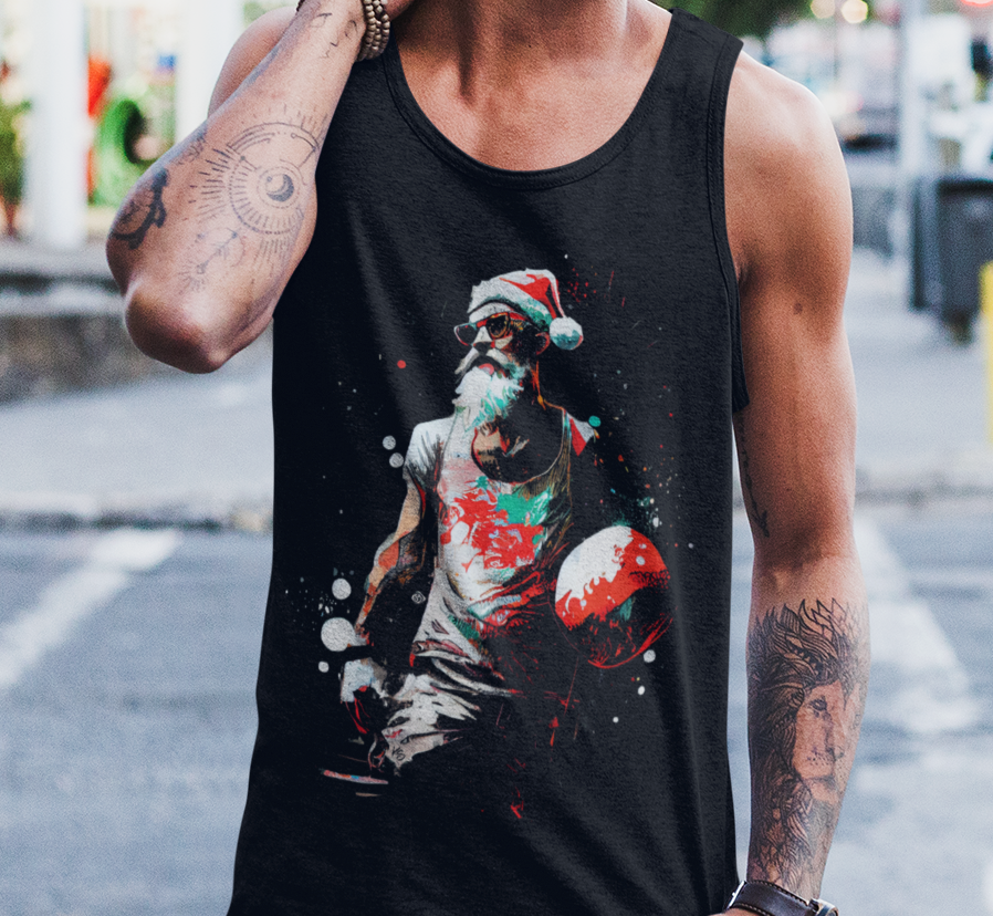 Santa Claus Basketball - Urban Art -Tank Top for Men