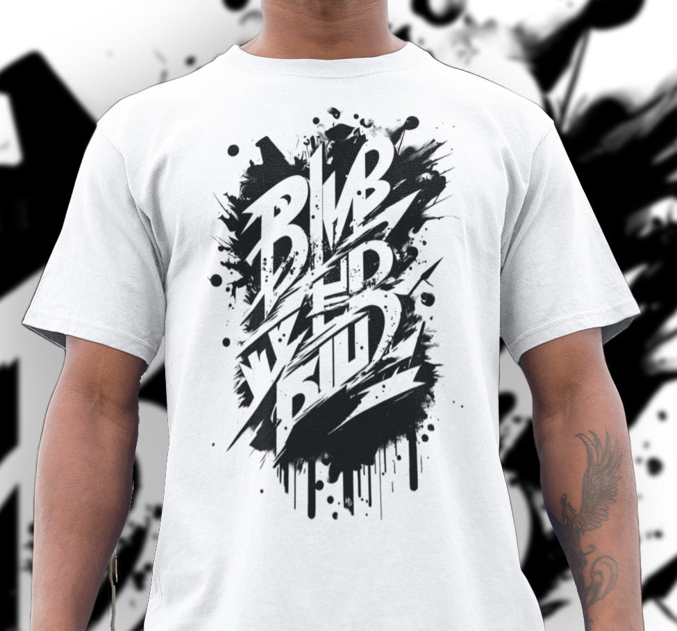 Typografischer Stil – Long Body Urban T-Shirt für Herren