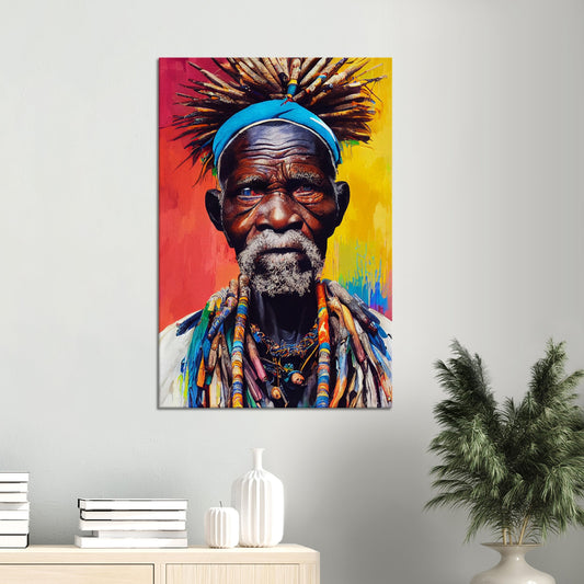 African Tribe Portrait - Urban Art on Canvas