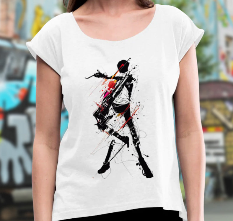 Urban Art - Dancer - T-Shirt with rolled up sleeves for Women