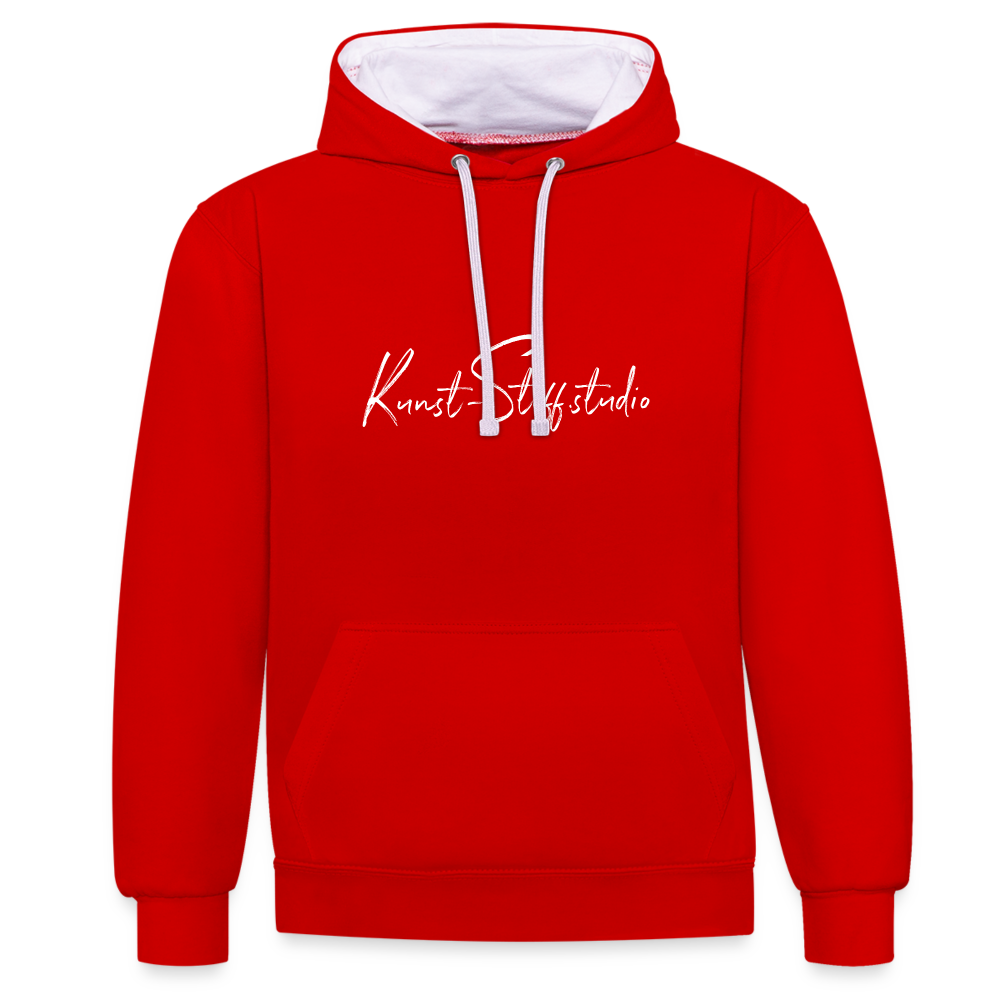 Contrast Colour Hoodie - red/white