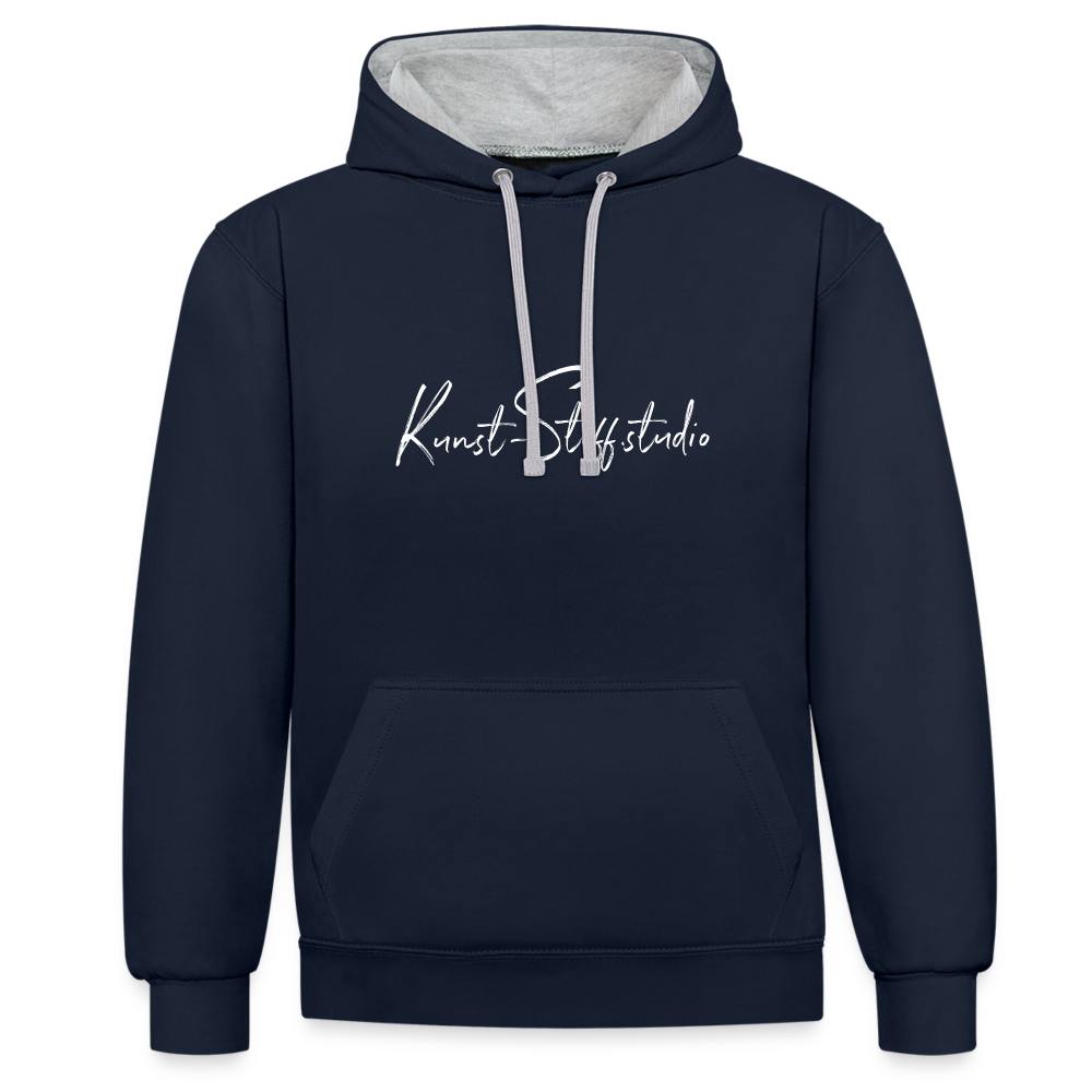Contrast Colour Hoodie - navy/heather grey