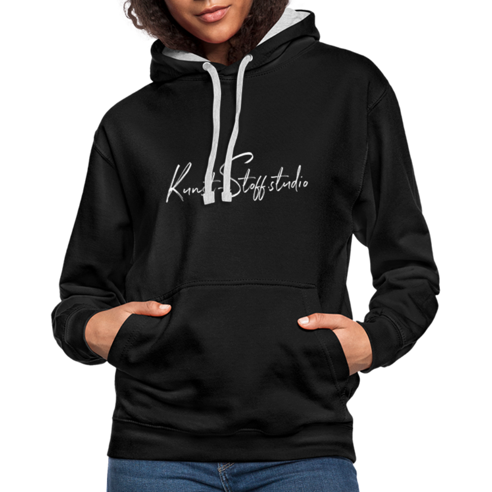 Contrast Colour Hoodie - black/heather grey