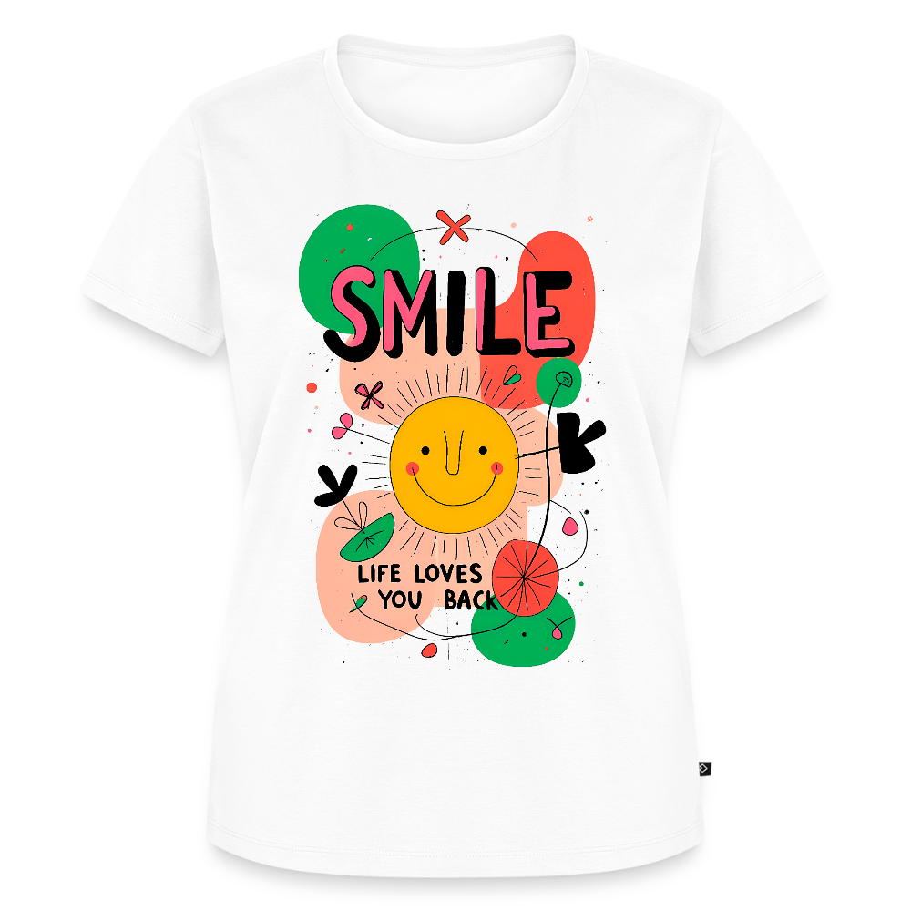 Smile. Life loves you back - Women’s Premium T-Shirt - white