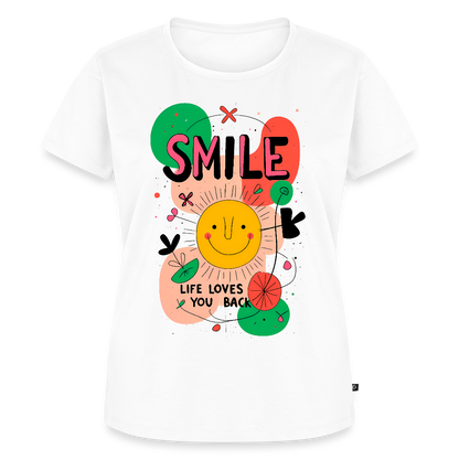 Smile. Life loves you back - Women’s Premium T-Shirt - white