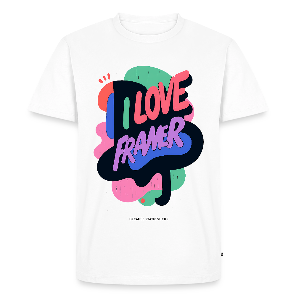 I love Framer because Static sucks - Men’s Premium T-Shirt - white