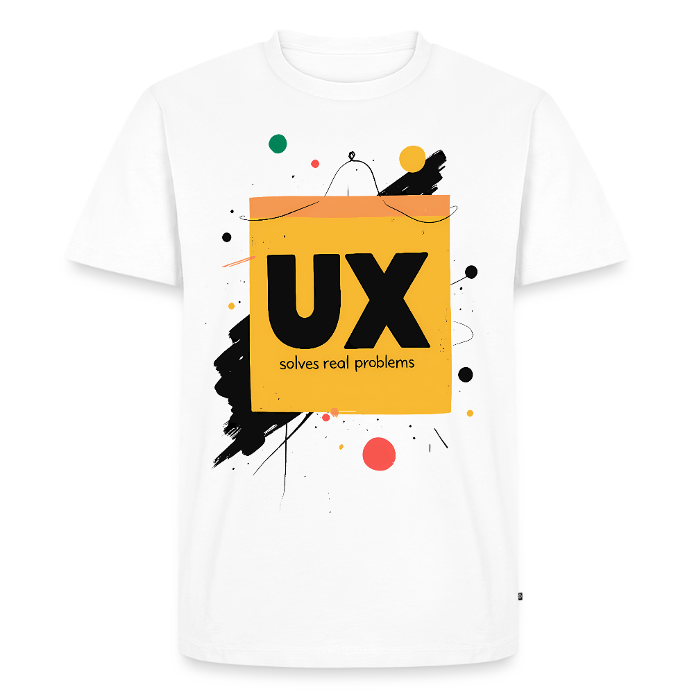 UX solves real problems - Men’s Premium T-Shirt - white