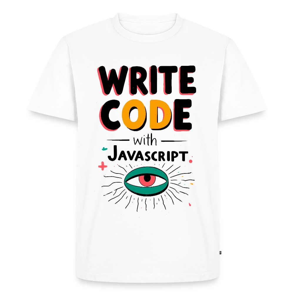 Write Code with Javascript - Men’s Premium T-Shirt - white