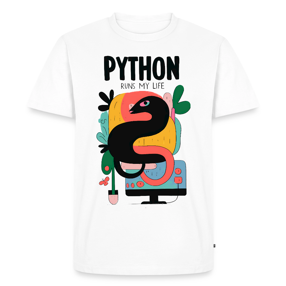 Python runs my Life - Men’s Premium T-Shirt - white