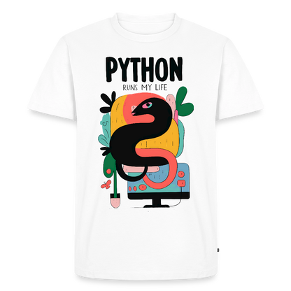 Python runs my Life - Men’s Premium T-Shirt - white
