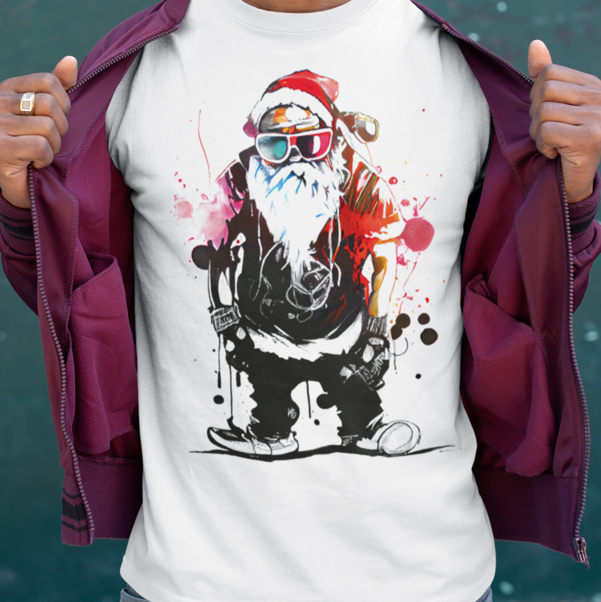 Hiphop Weihnachtsmann - Urban Art - T-Shirt für Männer
