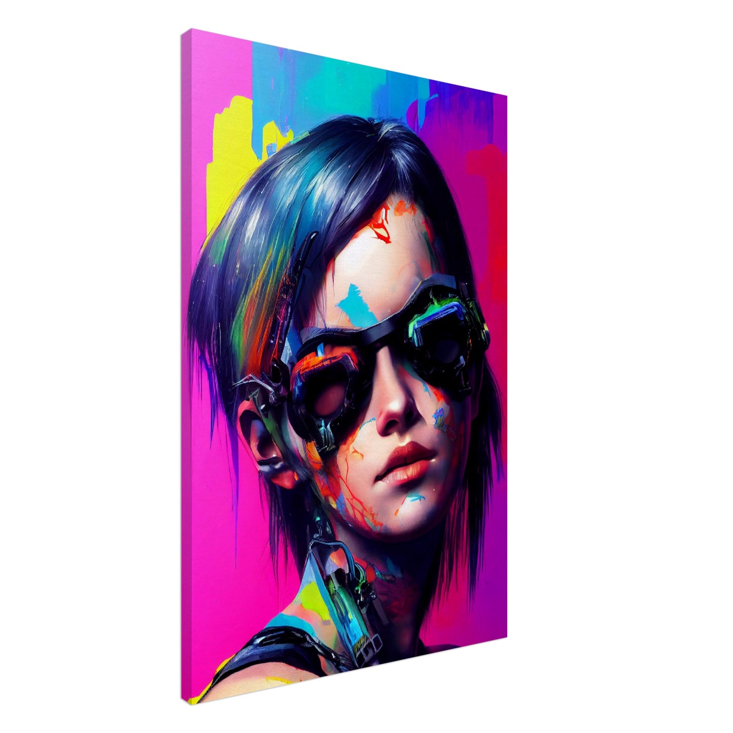 Cyperpunk Girl - Urban Art on Canvas
