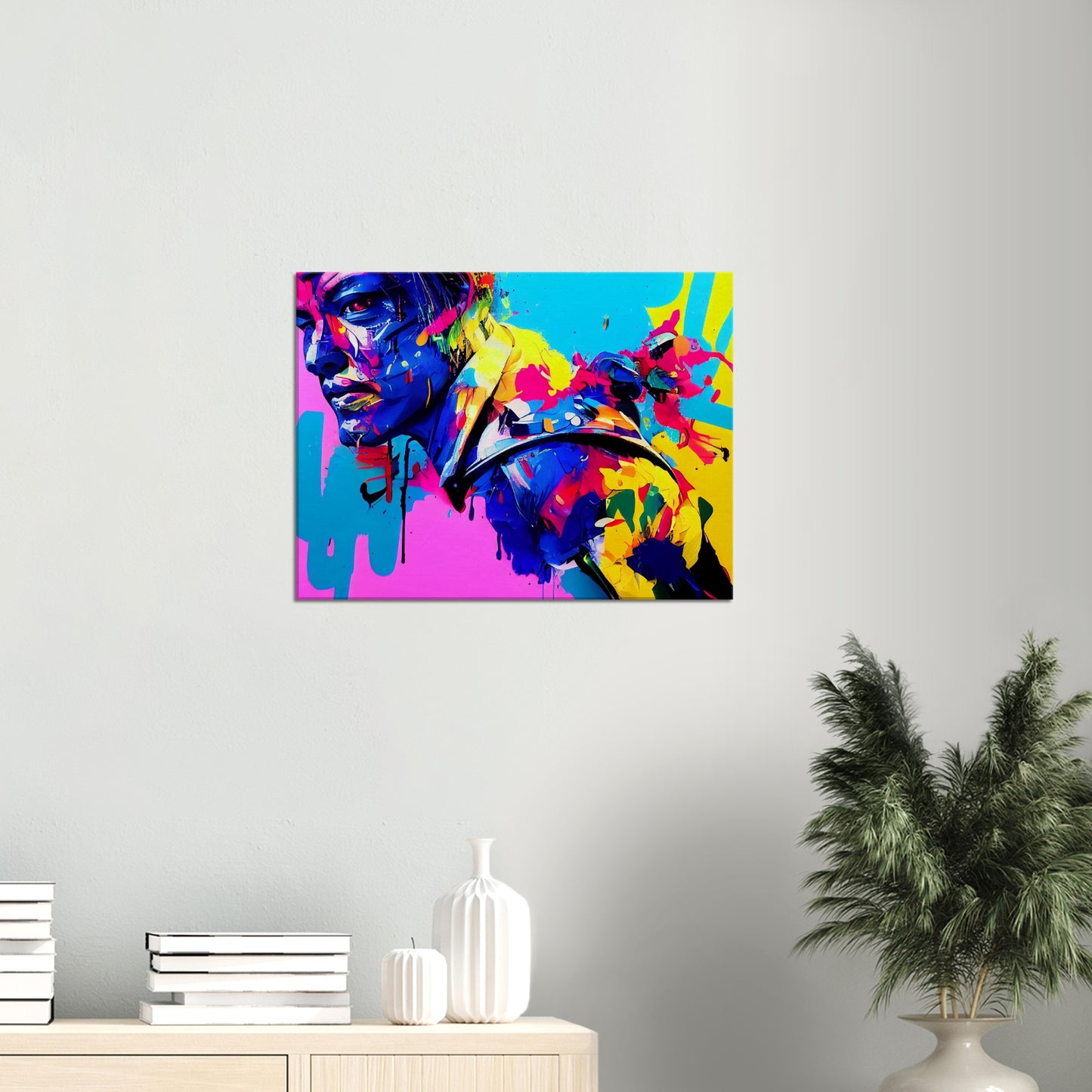 Abstract watching man - Urban Art on Canvas