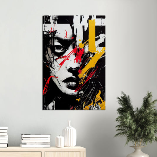 abstract Typography Face - Urban Art - Canvas
