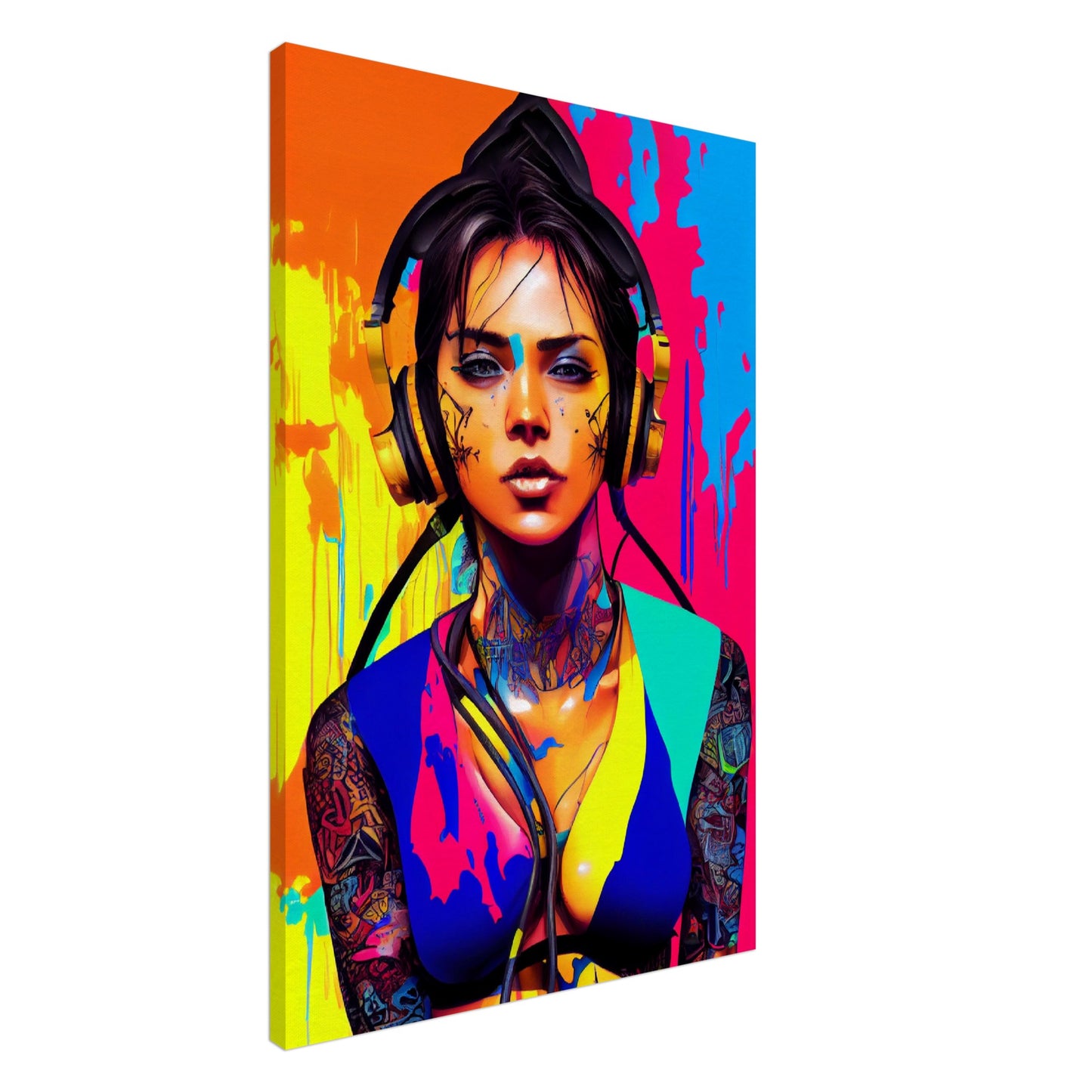 DJ Bikini Girl - Urban Art on Canvas