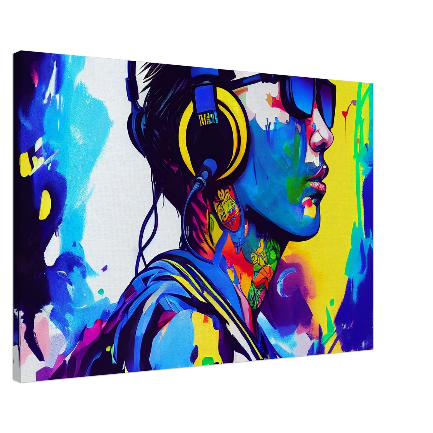 Blue DJ Artwork - Urban Art on Canvas