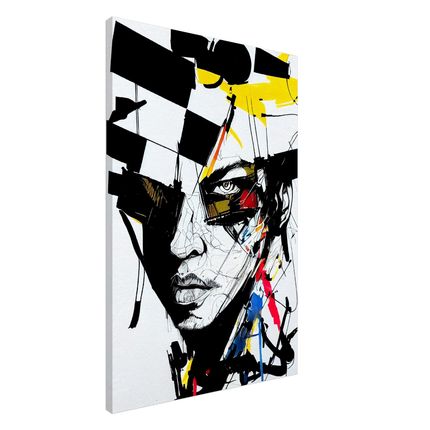 Abstract Geometry Face - Urban Art on Canvas