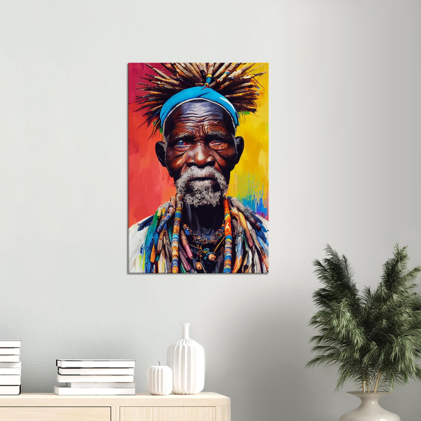African Tribe Portrait - Urban Art auf Leinwand