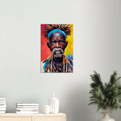 African Tribe Portrait - Urban Art auf Leinwand